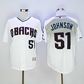Diamondbacks 51 Randy Johnson White Teal Flexbase Jersey Sguo,baseball caps,new era cap wholesale,wholesale hats